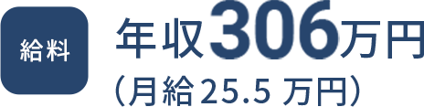 年収306万円 月給25.5万円