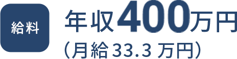 年収400万円 月給33.3万円